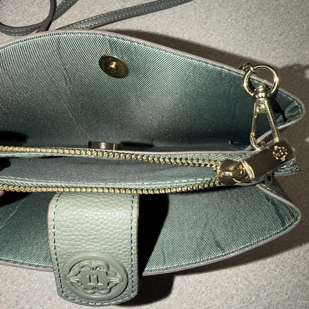 Nanette Lepore Sage Green Crossbody Purse Chain Strap Wallet Bag Pebbled NWOT